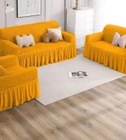2+2+1 Lemon Color Sofa Cover for Your Home!