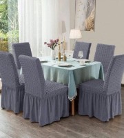 6Pcs Ash Grey Color Chair cover