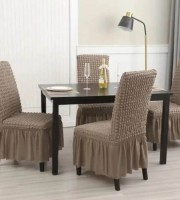 6 Pcs Milk Coffee Color Chair Cover